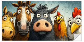 Wandsticker Farmtiere Gruppenbild - Thomas Klee