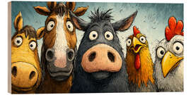 Holzbild Farmtiere Gruppenbild - Thomas Klee