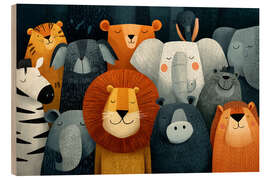 Holzbild Kuschelgruppe - Thomas Klee