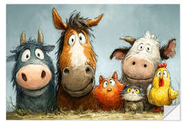 Wandsticker Bauernhoftiere schauen verdutzt - Thomas Klee