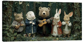 Leinwandbild Waldtiere Orchester - Märchenhafte Musikanten