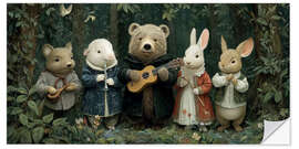 Wandsticker Waldtiere Orchester - Märchenhafte Musikanten