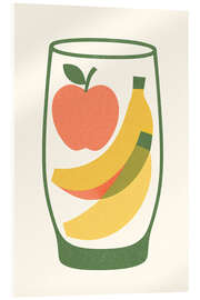 Acrylglasbild Bananen und Äpfel im Glas Mid-Century - Gradient Grooves