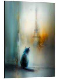 Alubild Katze vor dem Eiffelturm - Peter Roder