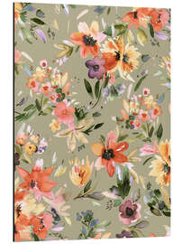Aluminium print Autumn flowers in sage green - Ninola Design