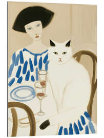 Alubild Sektfrühstück mit Katze - Frank Daske