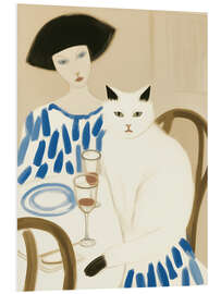 Hartschaumbild Sektfrühstück mit Katze - Frank Daske