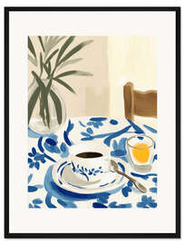 Gerahmter Kunstdruck Morgen-Kaffee - Die einfachen Dinge