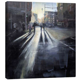 Leinwandbild Stadtansicht Berlin gegen die tiefstehende Sonne - Eduard Warkentin