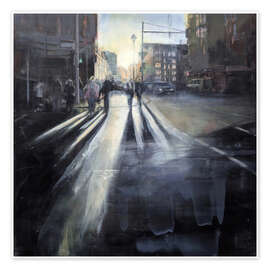 Wandbild Stadtansicht Berlin gegen die tiefstehende Sonne - Eduard Warkentin