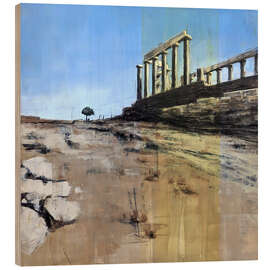 Holzbild Der Tempel des Poseidon bei Athen - Eduard Warkentin