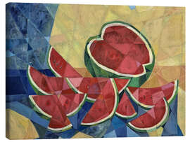 Leinwandbild Wassermelone im Kubismus