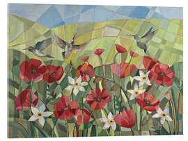 Acrylglasbild Flug über das blühende Feld - Iuliia Kotenko