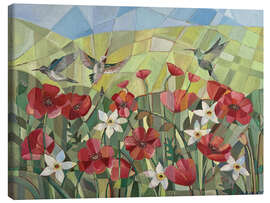 Leinwandbild Flug über das blühende Feld - Iuliia Kotenko