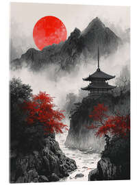 Acrylglasbild Rote Sonne Japan - Nikita Abakumov