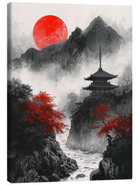 Leinwandbild Rote Sonne Japan - Nikita Abakumov
