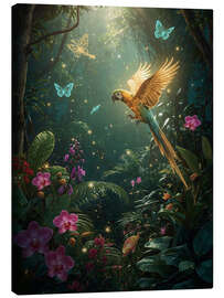 Leinwandbild Verzauberter Dschungelpapagei