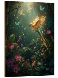 Holzbild Verzauberter Dschungelpapagei - Nikita Abakumov