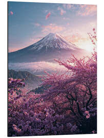 Alubild Berg Fuji im Frühling