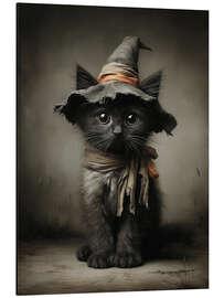 Alubild Niedliche Schwarze Katze