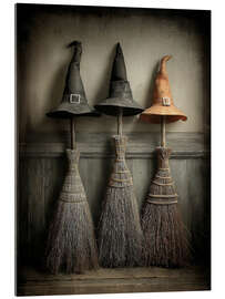 Acrylglasbild Halloween Hexenhüte und Besen - TAlex