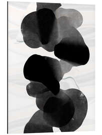 Alubild Abstrakte schwarze Wassertinte