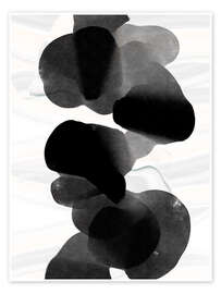 Poster Abstrakte schwarze Wassertinte