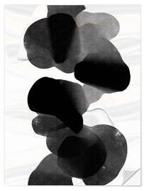 Wandsticker Abstrakte schwarze Wassertinte