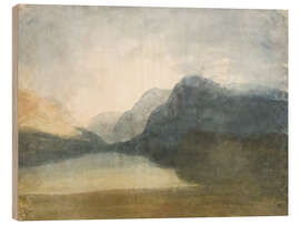 Holzbild Blick über den Llanberis-See in Richtung Snowdon, um 1800 - Joseph Mallord William Turner