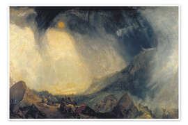 Wandbild Schneesturm, Hannibal und sein Heer überqueren die Alpen, 1812 - Joseph Mallord William Turner