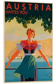 Acrylglasbild Austria Invites You - Vintage Travel Collection