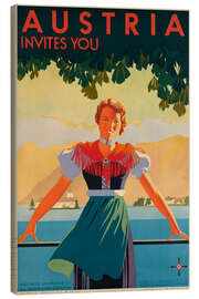 Leinwandbild Austria Invites You - Vintage Travel Collection