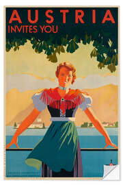 Wandsticker Austria Invites You - Vintage Travel Collection