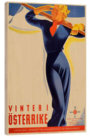 Holzbild Winter in Österreich (Schwedisch)