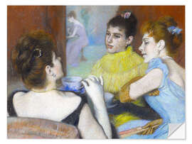 Sticker mural Women drinking tea, 1892 - Federigo Zandomeneghi