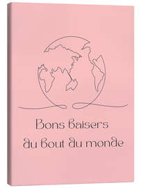 Leinwandbild Bons baisers du bout du monde - Typobox