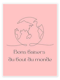Poster Bons baisers du bout du monde - Typobox