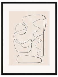 Gerahmter Kunstdruck Abstrakte Linie I