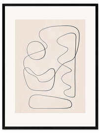 Gerahmter Kunstdruck Abstrakte Linie I