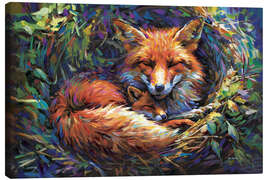 Leinwandbild Füchse in Wärme eingebettet - Leon Devenice