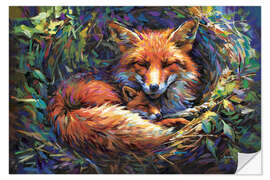 Wandsticker Füchse in Wärme eingebettet - Leon Devenice