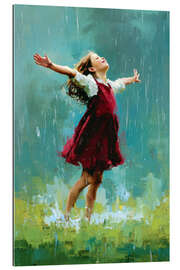 Gallery Print Glückliches Mädchen im Regen