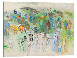 Tableau en aluminium Elégants et élégantes sur la pelouse - Raoul Dufy