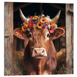 Gallery Print Blumengeschmückte Kuh