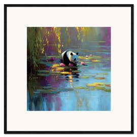 Gerahmter Kunstdruck Friedlicher Panda