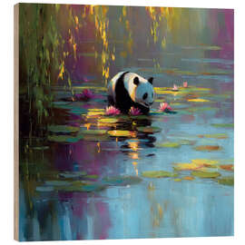 Holzbild Friedlicher Panda