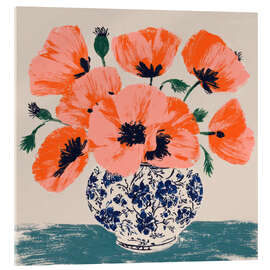 Acrylglasbild Blühender Mohn in einer Vase - DejaReve