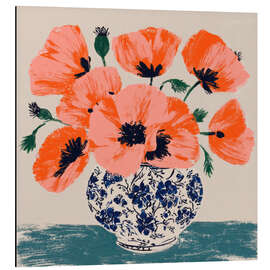 Alubild Blühender Mohn in einer Vase - DejaReve