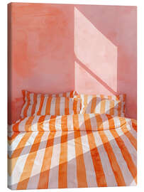 Leinwandbild Bettgeschichten in Orange und Rosa - Ohkimiko