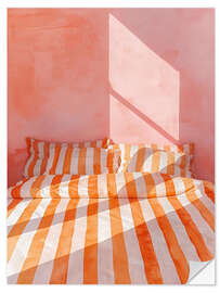 Wall sticker Bedtime stories in orange and pink - Ohkimiko